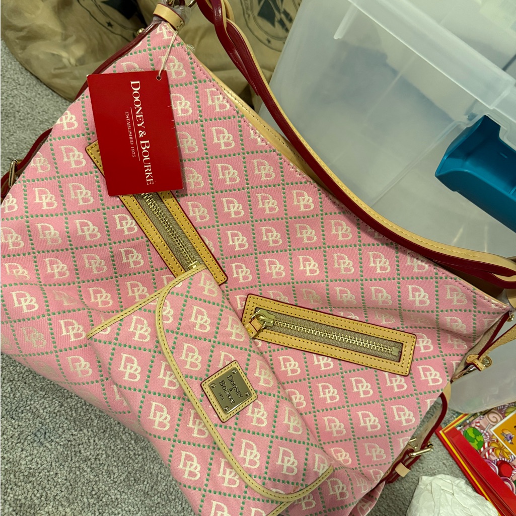 Dooney & Bourke Pink And Gold Shoulder Bag